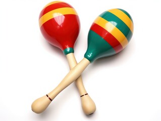 Colorful Maracas on White Background