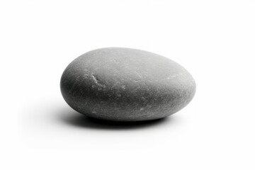 Single Smooth Stone Isolated on White