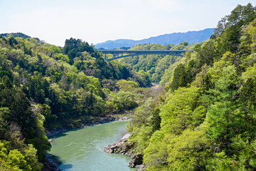 長野県飯田市・天龍峡に架かる天龍峡大橋
