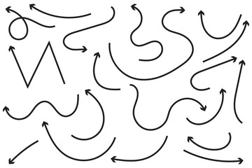 cute arrow hand drawn vector. Arrows mark icon isolated on white background. Print