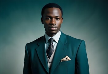 Black man in suit on clean background