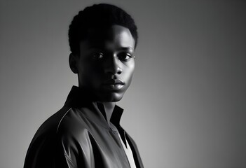 Black man in suit on clean background