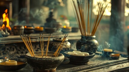 The faint smell of incense wafts through the air adding to the enchanting and mysterious ambiance.