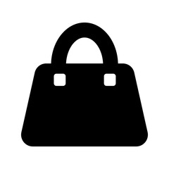 The simple handbag icon flat style for web design. White background EPS 10. Accessories girls. 