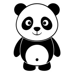 panda bear cartoon vector art illustration