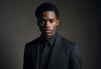 Obraz premium Black man in suit on clean background