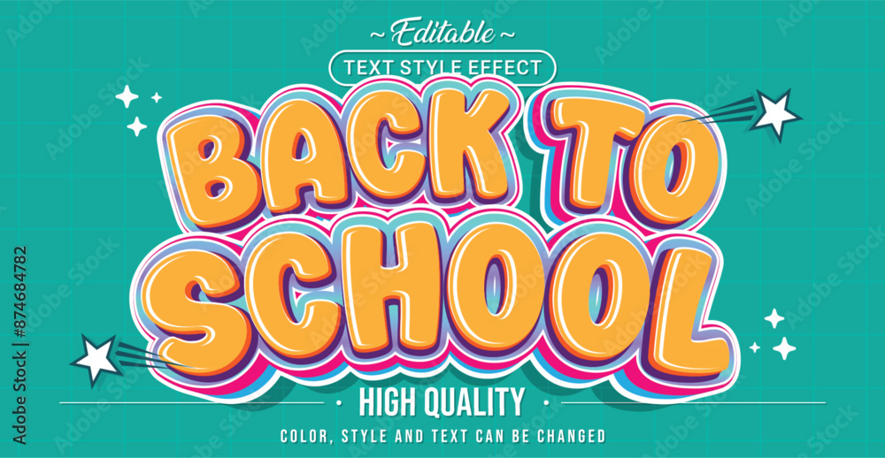 Poster editable text style effect - back to school text style theme.