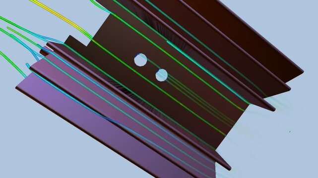 CFD simulation Computational fluid dynamics - Heatsink airflow simulation	