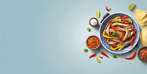 National Fajita Day concept, copy space, soft background, illustration