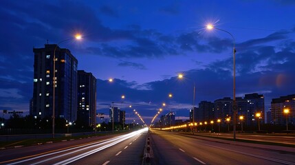 Fototapeta premium Smart City Lighting: LED Technology, Energy Efficiency, and Smart Controls