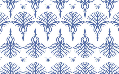 hand drawn ethnic batik seamless pattern  abstract illustration  wallpaper  texture  tile design