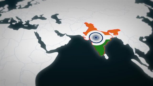 India map 3D animated