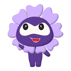 Telling Orchid Flower Mascot Character Illustration