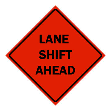 Construction Signs - lane shift ahead sign