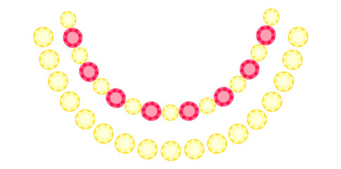 Doodle Fashion Layered Necklace Vector Illustration.	