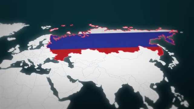 Russia Map 3D animated