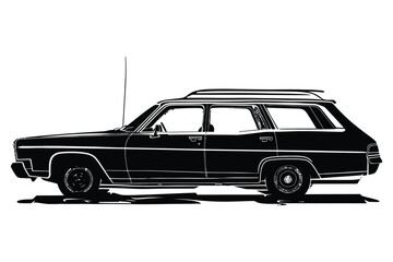 Station Wagon Car Silhouette Vector