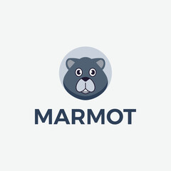 Marmot cute logo design 
