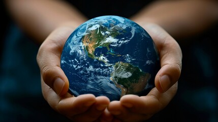 Hands Holding Earth, Hands gently cradling a globe, symbolizing the potential and responsibility of global business leadership