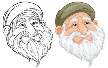 Elderly man with a beard and hat