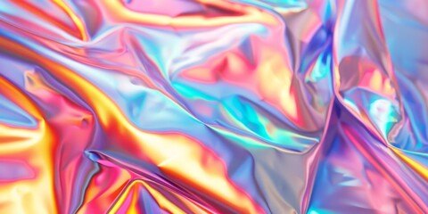Fototapeta premium High-Resolution AI-Generated Abstract Holographic Rainbow Foil Iridescent Background, Featuring Colorful and Blurred Elements for Modern and Vibrant Aesthetic Concepts