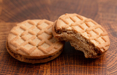 Creamy Round Peanut Butter Sandwhich Biscuit Cookies