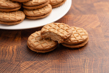 Creamy Round Peanut Butter Sandwhich Biscuit Cookies