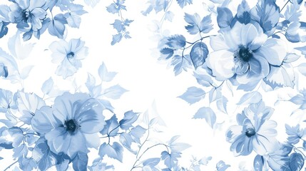 A delicate floral pattern with intricate blossoms and leaves, perfect for adding a touch of elegance and femininity to wallpapers and fabrics.