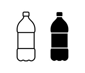 Plastic bottle icon isolated on white background.