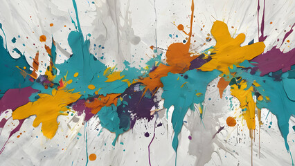 Fototapeta premium Abstract weathered art background with paint splashes and bolts