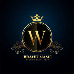 eye catching premium letter W logo background for a royal identity
