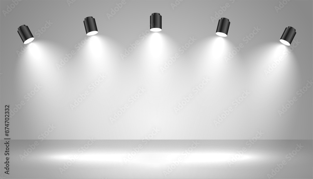 Sticker realistic shiny focus light on empty background