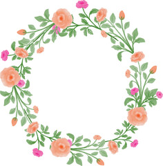 Peony wreath watercolor