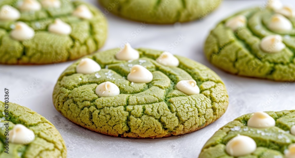 Canvas Prints Delicious homemade matcha green tea cookies