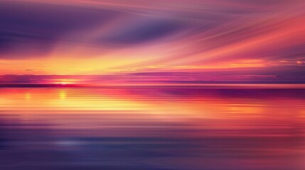 Ethereal Sunset Seascape with Mirrored Tranquil Waters