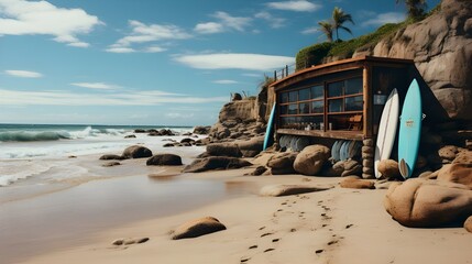 Obraz premium surf station on the beach