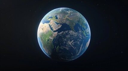Earth from Space Showing Africa and Asia