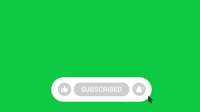 Subscribe Button Animation, Subscribing Animation, Animated Subscribe Button on Green Screen | 4K