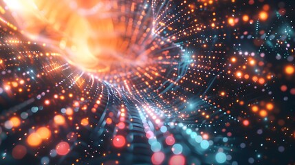 Interconnected Data Matrix Illuminating the Digital Impressionism Movement