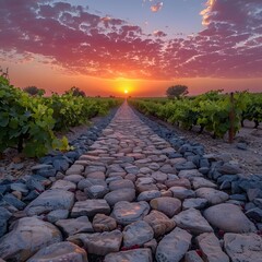 Fototapeta premium Stone Path Leading to the Sunset