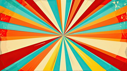 Retro Starburst Blank Sign with Vibrant Colors in Digital Art Style