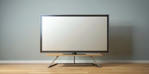 Fototapeta premium Blank TV on stand isolated on background, blank, TV, stand, isolated,background, monitor, screen, technology, entertainment