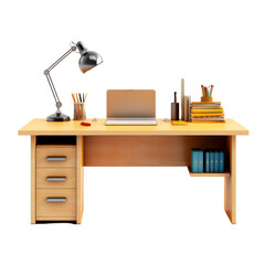 Desk lamp with a lamp isolate on transparent png.
