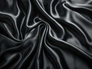 Obraz premium Close-Up Macro Photography of Silk Fabric with Elegant Folds and Smooth Fluidity, Showcasing Abstract Art and Detailed Texture