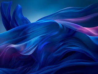 Fototapeta premium Close-Up Macro Photography of Silk Fabric with Elegant Folds and Smooth Fluidity, Showcasing Abstract Art and Detailed Texture