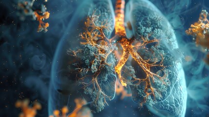 Fototapeta premium Exploring the Lungs: Gas Exchange and High-Tech Imaging Techniques