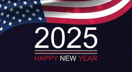 Naklejka premium A Glimpse into the Future 2025 Happy New Year