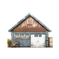 Wooden house isolate on transparent png.
