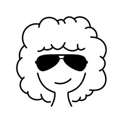 Fototapeta premium Afro-haired person with sunglasses.