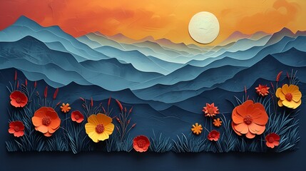 Mountains - wildflowers - inspired by the sights of western North Carolina 